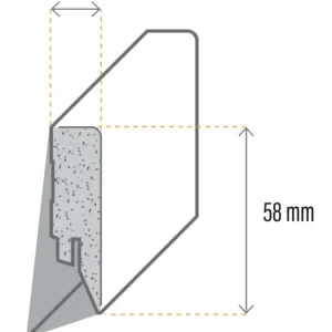 Dagaanbieding MDF plint 16x58x2500 Wit Afgelakt Recht 10staaf (320) UITLOPEND