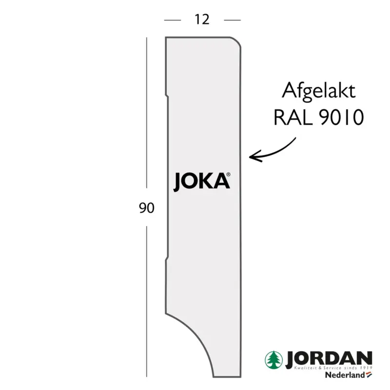 Beperkt Aanbod MDF JK NL Plint V313 12x90x2440mm RAL 9010 5stf=12,2mtr