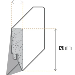 MDF plint 12x120x2500 Wit Afgelakt Recht 5staaf (180) UITLOPEND Koopje