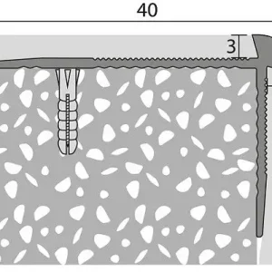 Finale Uitverkoop Traprandprofiel PVC 3mm 26mm Zilver 40x26mm 10x250cm – nr. 187 1871311250