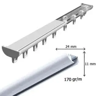 Beperkt Aanbod DS Rail Aluminium Wit 5 mtr. 20x5mtr