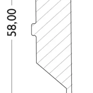 Beste Prijs JOKA Plint 14×58 mm AQUA CUBE Profiel #431 met Hotcoating DL818 2,4mtr