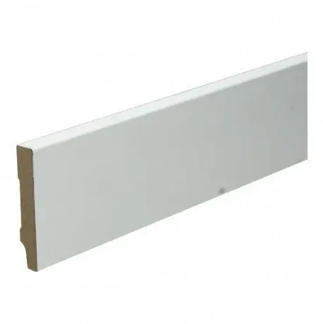 Hoge Kwaliteit MDF plint Wit gefolied 120 x 12 x 2400 mm.