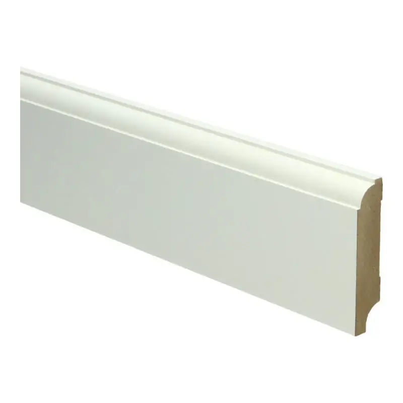 Tijdelijk Beschikbaar MDF Eigentijdse plint 70x15 wit voorgelakt RAL 9010