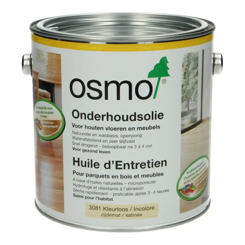 OSMO Onderhoudsolie 3081 Kleurloos zijdemat 2,5 L Gereduceerde Prijs