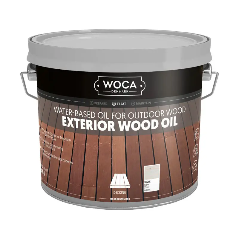 Gecertificeerd WOCA Exterior Oil Zilver 2,5 L