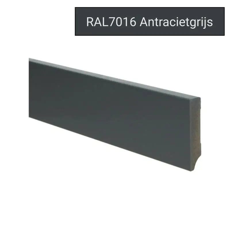 Finale Uitverkoop MDF Moderne plint 70x15 voorgelakt RAL 7016