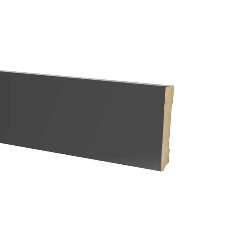 Beperkte Voorraad MDF Moderne plint 70x18 voorgelakt RAL 9005