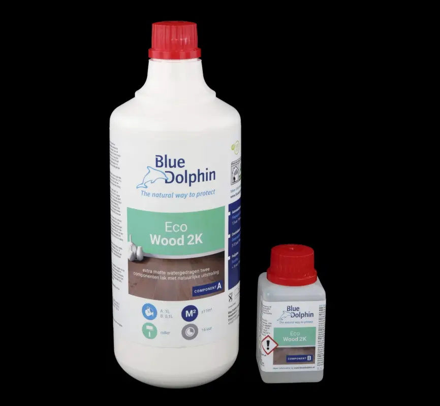 Direct Verzonden Blue Dolphin Eco Wood 2K Extra Mat 1 liter