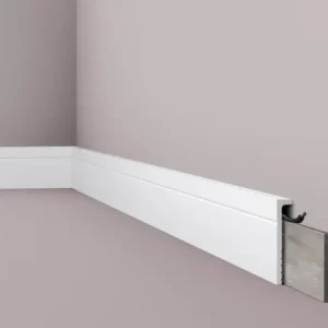Direct Beschikbaar Watervaste kunststof overzet plint recht wit 22x110mm 2,0 meter