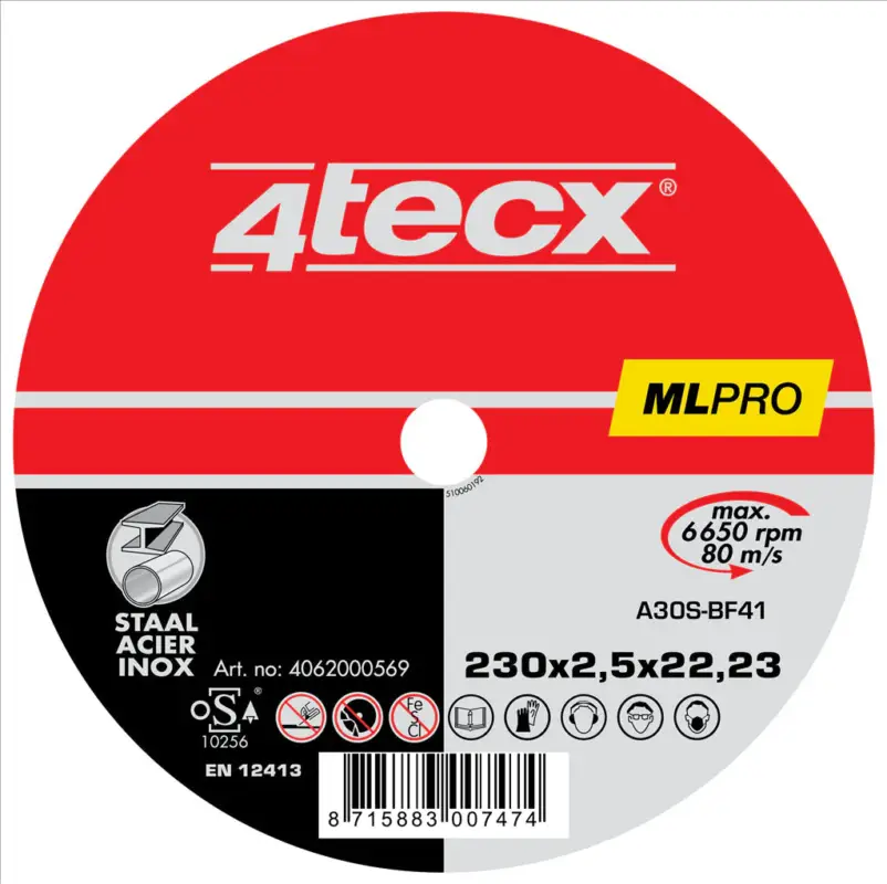 4Tecx Doorslijpschijf 230x2.5 vlak staal Uitverkoop
