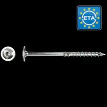 Hoge Kwaliteit Tellerkopschroef Ø 8x360 Zn (T40) 50 STUKS (flenskophoutschroef)