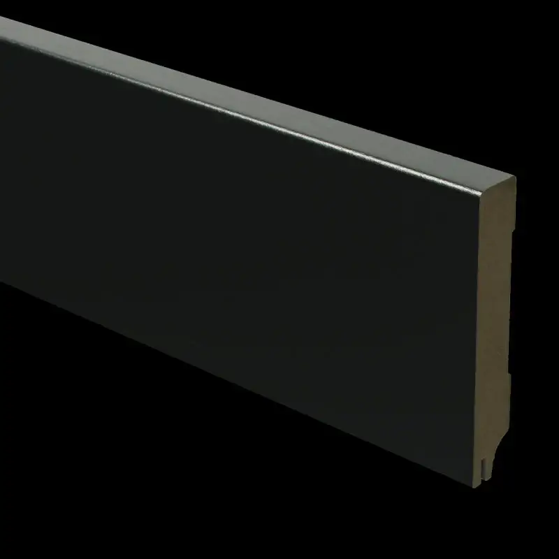 MDF Moderne plint 90x15 voorgelakt RAL 9005 + uitsparing Op = Op