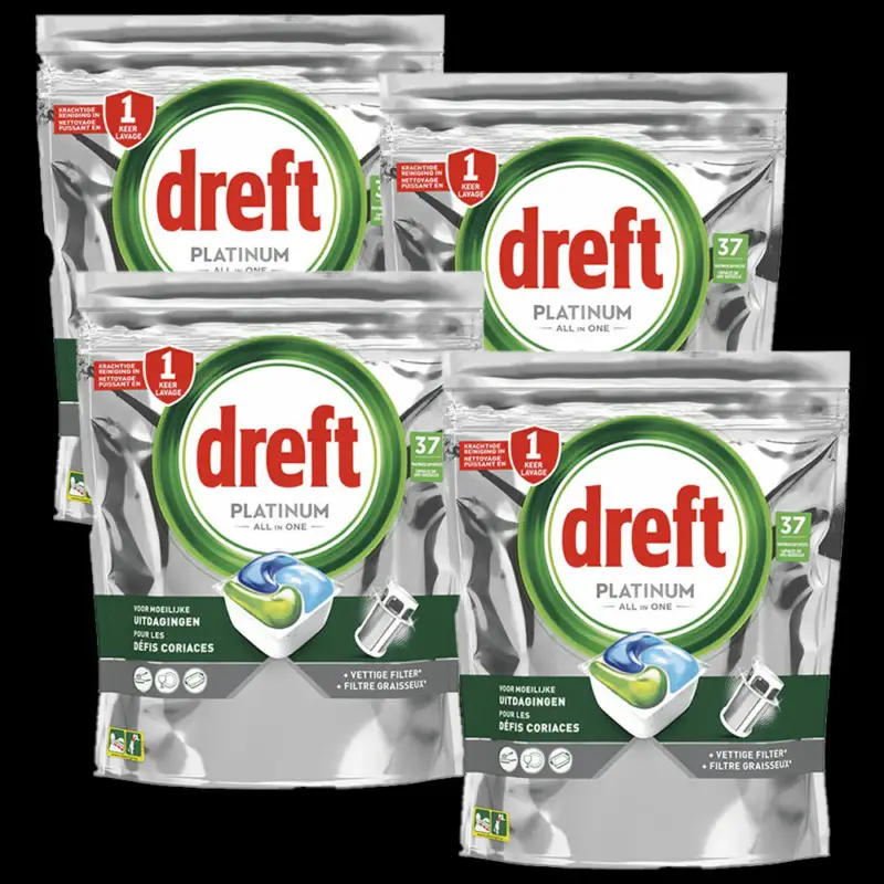 Direct Beschikbaar DREFT PLATINUM VAATWASTABLETTEN 37 STUKS