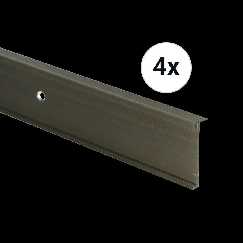 Flitsaanbieding Trapneusprofiel 14 x 43mm RVS 1m, per set van 4 stuks