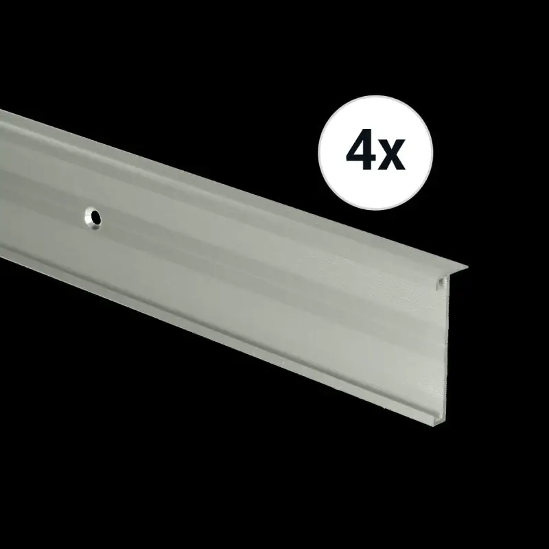Trapneusprofiel 14 x 43mm Zilver 1,5m, per set van 4 stuks Bestseller
