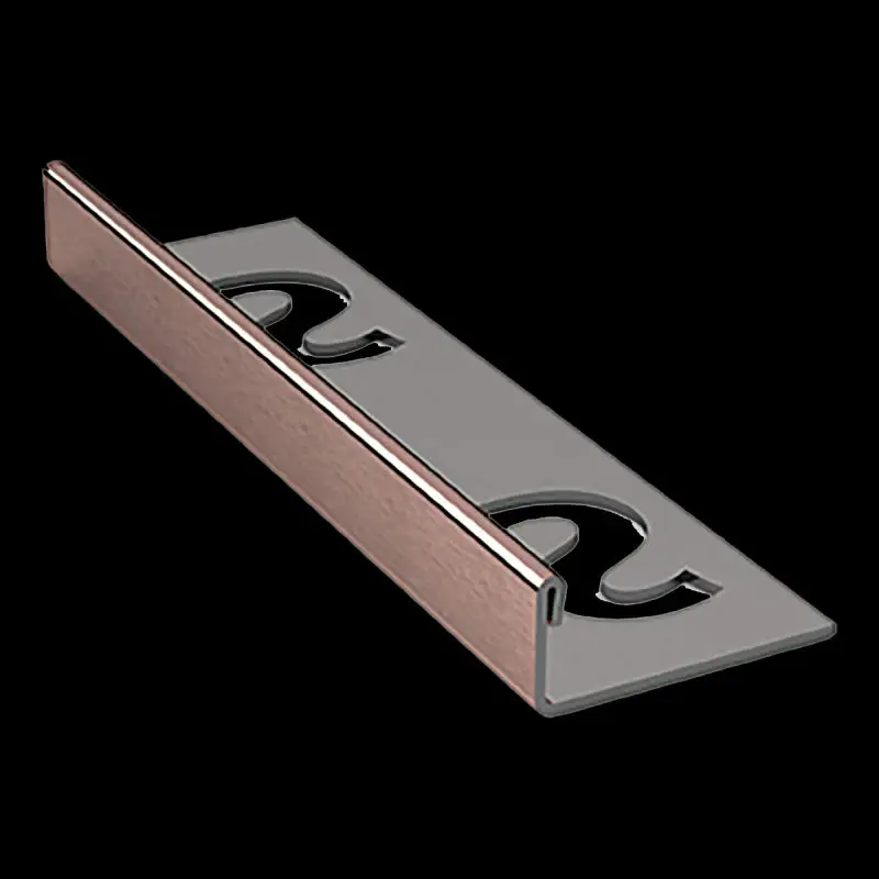 Rechtstreeks Van De Fabrikant SUBSTRAT Recht Tegelprofiel RVS Geborsteld Rose Goud 11mm, 250cm (18008)