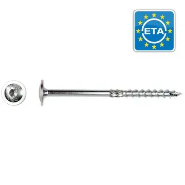 Tellerkopschroef Ø 6x 80 Zn (T40) 100 STUKS (flenskophoutschroef) Beperkt Aanbod